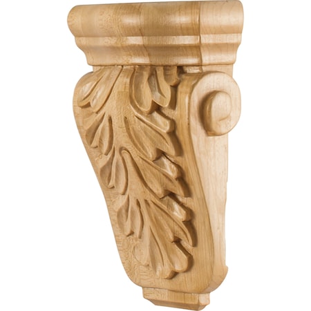 Hardware Resources 4-1/2" Wx2"Dx7"H Rubberwood Acanthus Corbel CORP-3RW